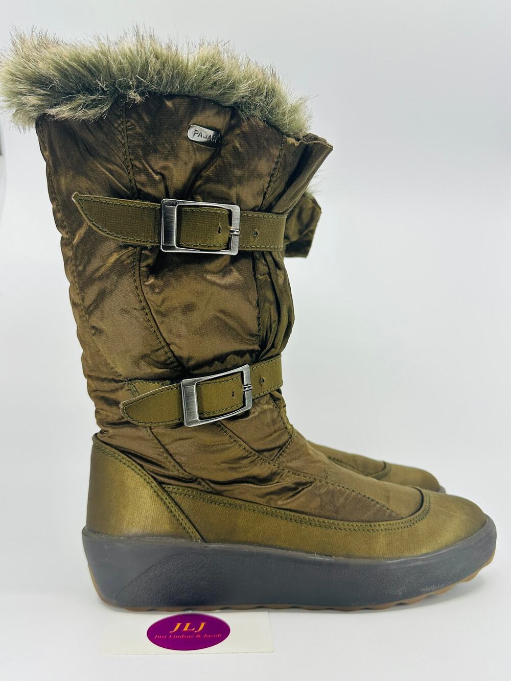 Pajar Women's Women's Sled Hi Brown Fur Lined Winter Snow Boots Size 38 EU/ 7 US